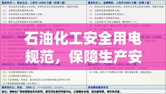 石油化工安全用電規范，保障生產安全的電力操作指南