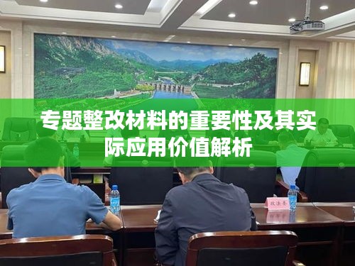 專題整改材料的重要性及其實際應(yīng)用價值解析