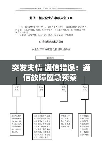 突發災情 通信錯誤：通信故障應急預案 