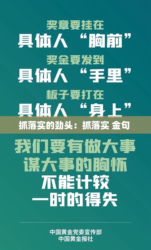 抓落實的勁頭：抓落實 金句 