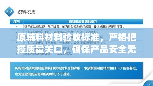 原輔料材料驗(yàn)收標(biāo)準(zhǔn)，嚴(yán)格把控質(zhì)量關(guān)口，確保產(chǎn)品安全無虞