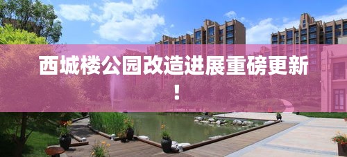 西城樓公園改造進展重磅更新！