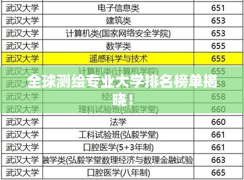 全球測繪專業大學排名榜單揭曉！