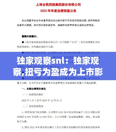 獨(dú)家觀察snl：獨(dú)家觀察,扭虧為盈成為上市影企2023年財(cái)務(wù)預(yù)告關(guān)鍵詞 