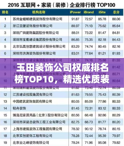 玉田裝飾公司權(quán)威排名榜TOP10，精選優(yōu)質(zhì)裝飾公司一網(wǎng)打盡