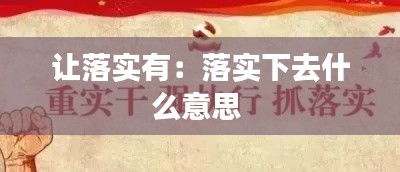 讓落實(shí)有：落實(shí)下去什么意思 
