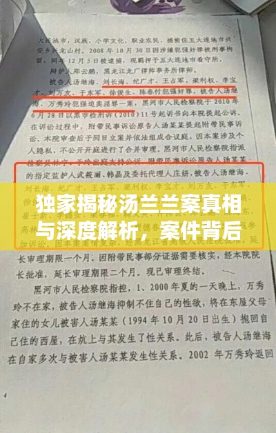 獨(dú)家揭秘湯蘭蘭案真相與深度解析，案件背后的驚人內(nèi)幕