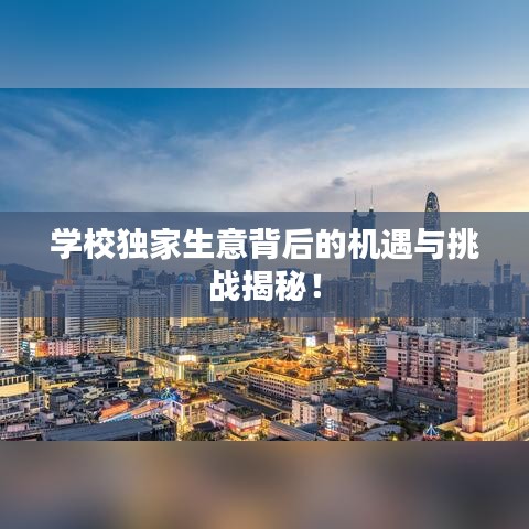 學(xué)校獨家生意背后的機遇與挑戰(zhàn)揭秘！