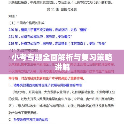 小考專題全面解析與復(fù)習(xí)策略講解