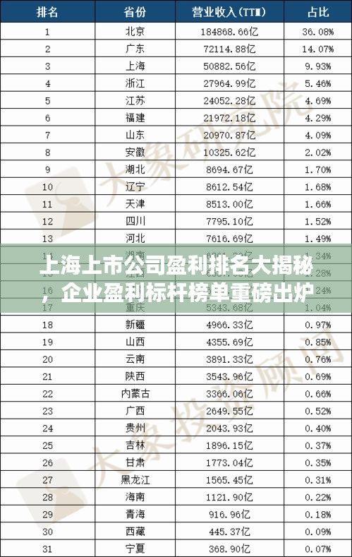 上海上市公司盈利排名大揭秘，企業盈利標桿榜單重磅出爐！