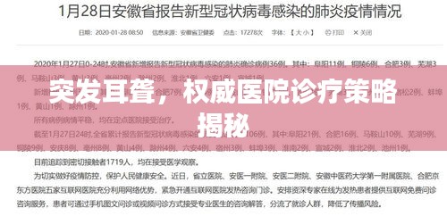 突發耳聾，權威醫院診療策略揭秘