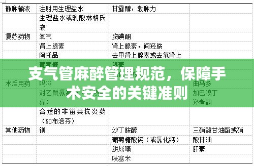 支氣管麻醉管理規(guī)范，保障手術(shù)安全的關(guān)鍵準則
