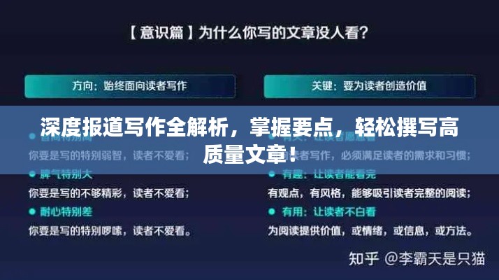 深度報道寫作全解析，掌握要點，輕松撰寫高質量文章！