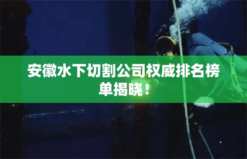 安徽水下切割公司權威排名榜單揭曉！