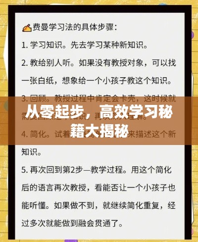 從零起步，高效學習秘籍大揭秘