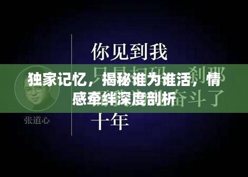獨家記憶，揭秘誰為誰活，情感牽絆深度剖析