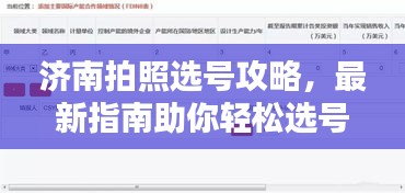 濟(jì)南拍照選號攻略，最新指南助你輕松選號！