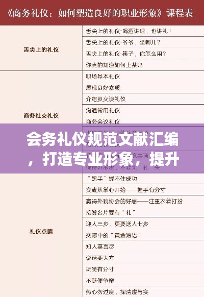 會務禮儀規范文獻匯編，打造專業形象，提升會議品質