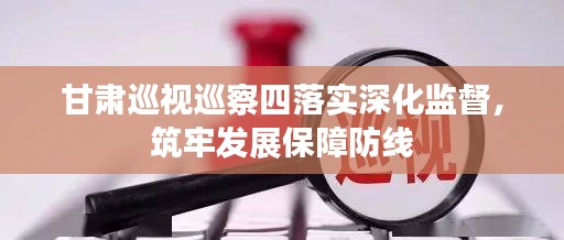 甘肅巡視巡察四落實深化監(jiān)督，筑牢發(fā)展保障防線