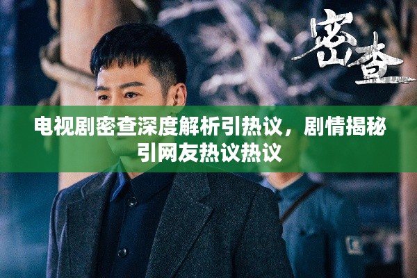 電視劇密查深度解析引熱議，劇情揭秘引網友熱議熱議