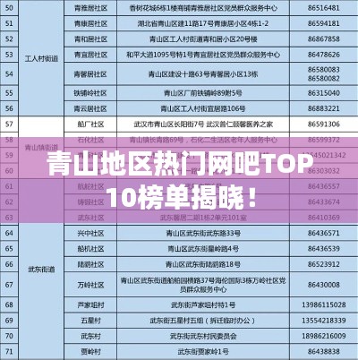 青山地區熱門網吧TOP10榜單揭曉！