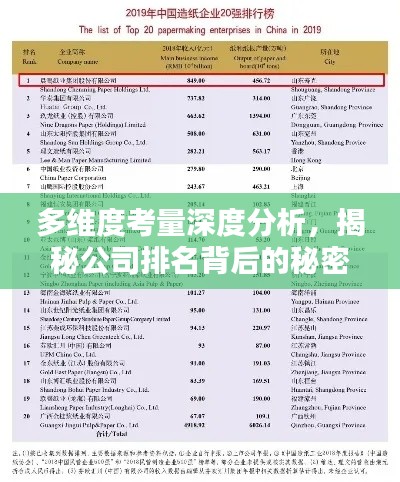 多維度考量深度分析，揭秘公司排名背后的秘密！