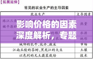 影響價(jià)格的因素深度解析，專題復(fù)習(xí)全攻略