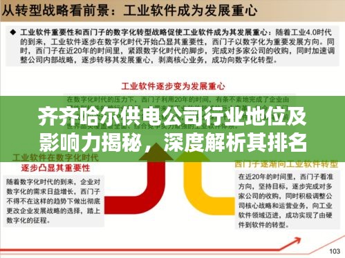 齊齊哈爾供電公司行業(yè)地位及影響力揭秘，深度解析其排名與影響力