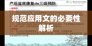 規范應用文的必要性解析