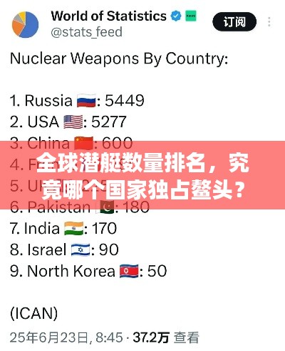全球潛艇數(shù)量排名，究竟哪個國家獨占鰲頭？